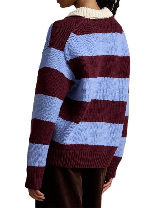 striped rugby polo sweater Polo Ralph Lauren | 211-B17752-001HARVARDWNE/NWLITCHBLUE